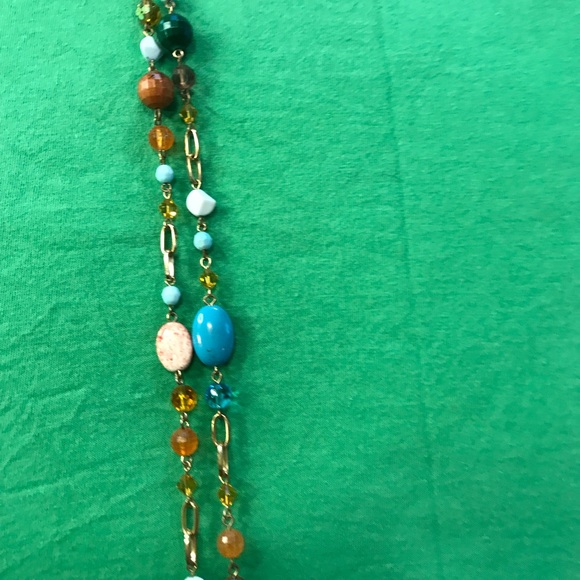 Multi-stone gold-tone necklace - Picture 4 of 4